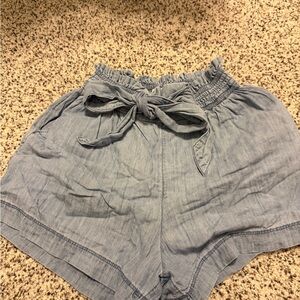 Hollister High Waist Chambray Blue Shorts